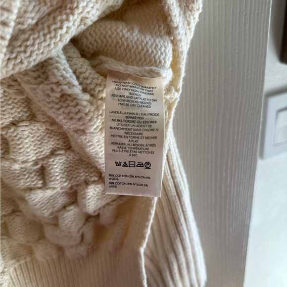 Maeve Cream Oversized Cableknit Sweater, Size Smalll - Picture 3 of 5